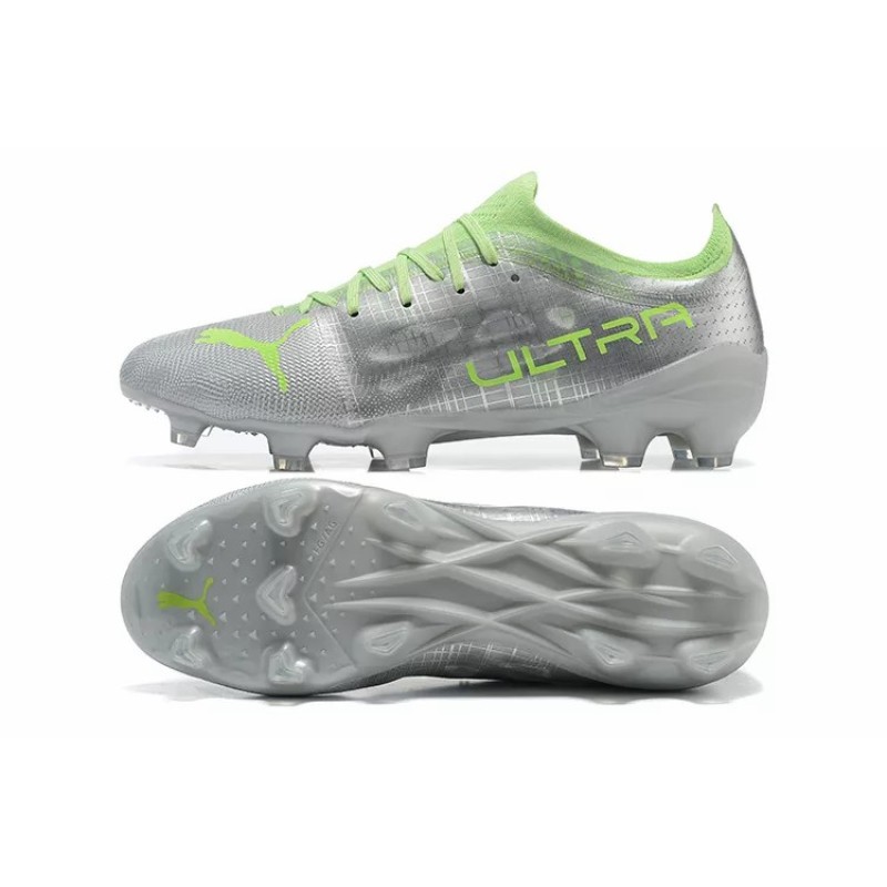 Botas de Fútbol Puma Ultra SL X RIMAC FG Plateado&Verde Fluorescente (#39~#45)