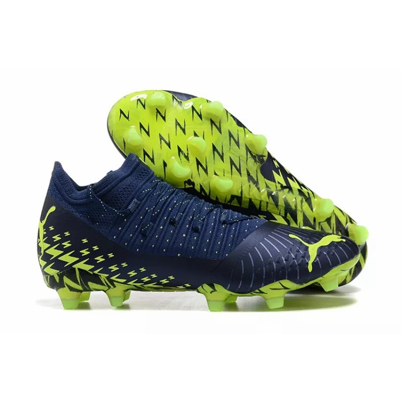 Botas de Fútbol Puma Future Z 1.3 Instinct FG Azul Marino&Amarillo Fluorescente (#39~#45)