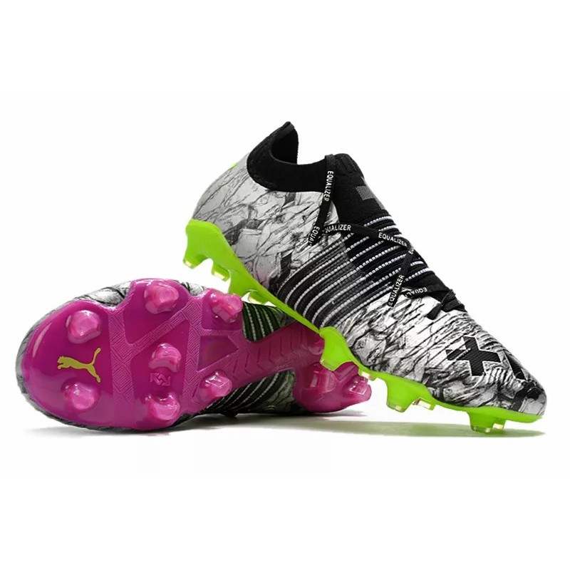 Botas de Fútbol Puma × Equalizer Future Z 1.1 FG Plateado&Verde Fluorescente&Púrpura (#39~#45)