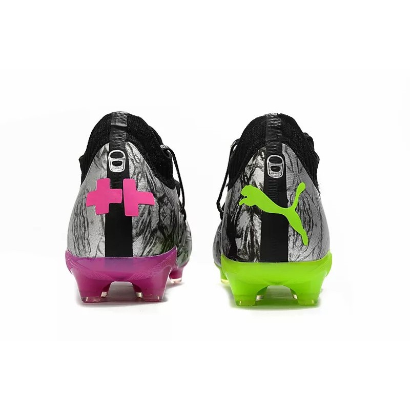 Botas de Fútbol Puma × Equalizer Future Z 1.1 FG Plateado&Verde Fluorescente&Púrpura (#39~#45)