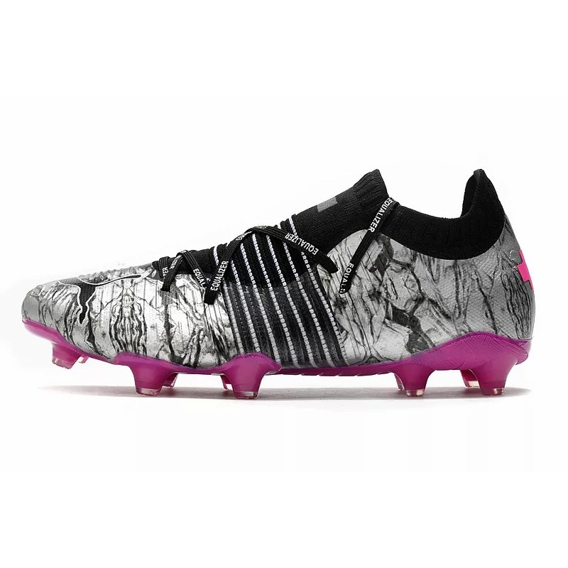 Botas de Fútbol Puma × Equalizer Future Z 1.1 FG Plateado&Verde Fluorescente&Púrpura (#39~#45)