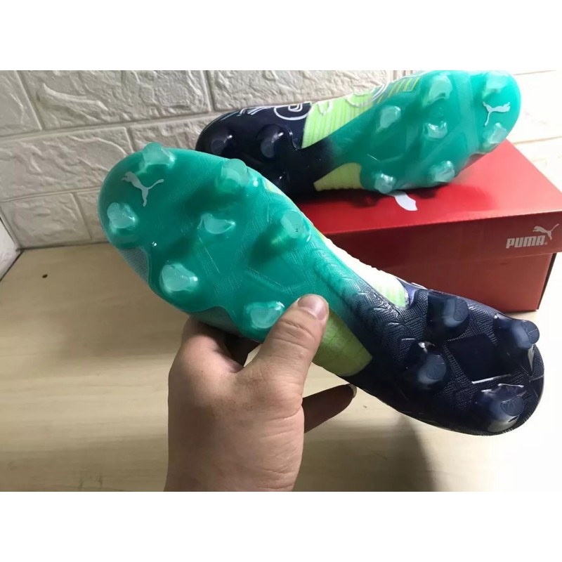 Botas de Fútbol Puma Future Z 1.1 FG Azul Marino&Amarillo&Verde Fluorescente (#39~#45)