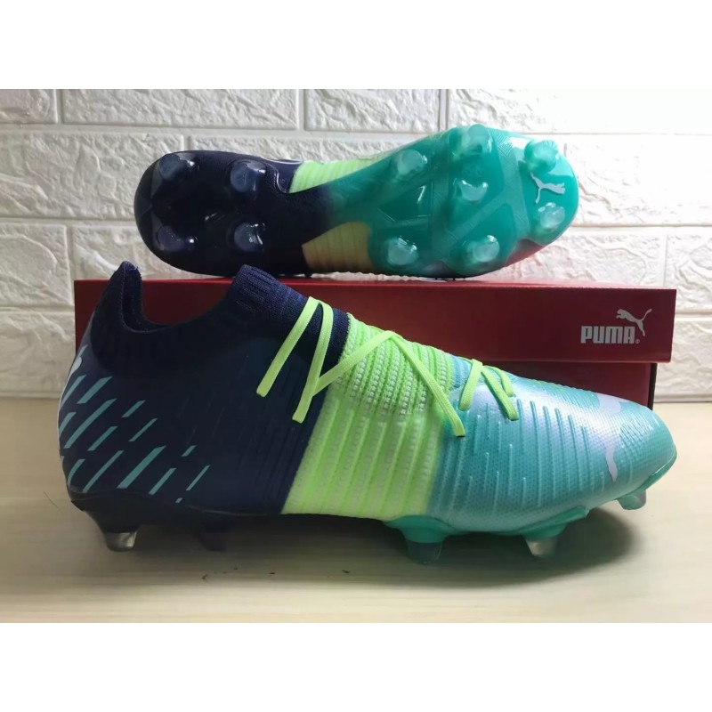 Botas de Fútbol Puma Future Z 1.1 FG Azul Marino&Amarillo&Verde Fluorescente (#39~#45)