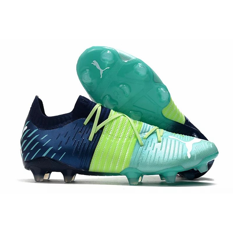Botas de Fútbol Puma Future Z 1.1 FG Azul Marino&Amarillo&Verde Fluorescente (#39~#45)