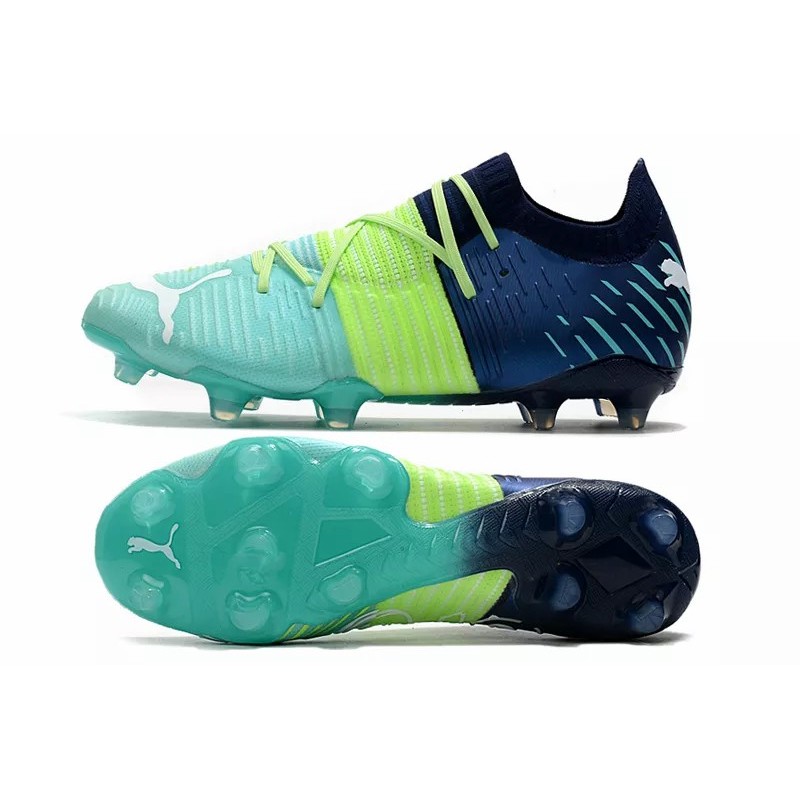 Botas de Fútbol Puma Future Z 1.1 FG Azul Marino&Amarillo&Verde Fluorescente (#39~#45)