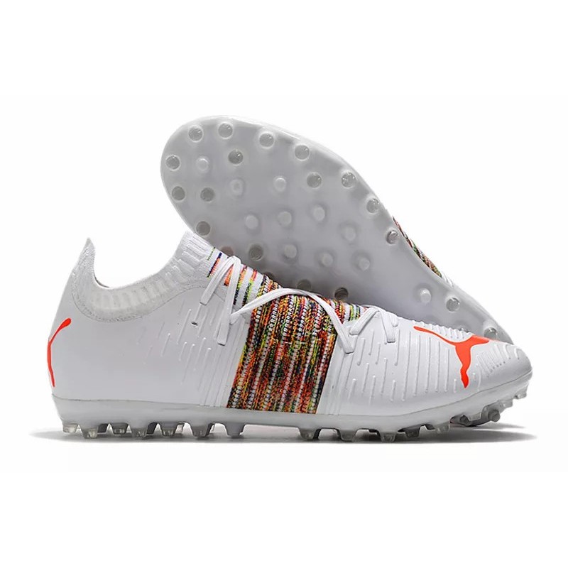Botas de Fútbol Puma Future Z 1.1 MG Blanco&Rayas Arcoiris (#39~#45)